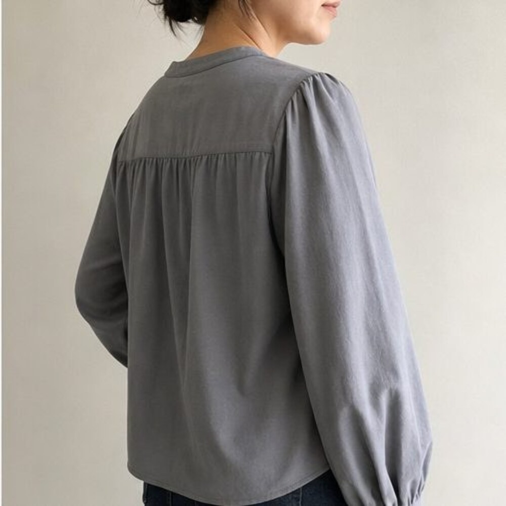 Gray Button Blouse - Picture 3 of 6